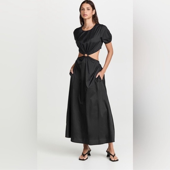 NEW STAUD Calypso cutout midi black Dress Size S - Picture 2 of 11